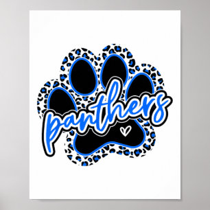 Affiche Vintage Panthers Nom École Sportif Esprit Allez Ck