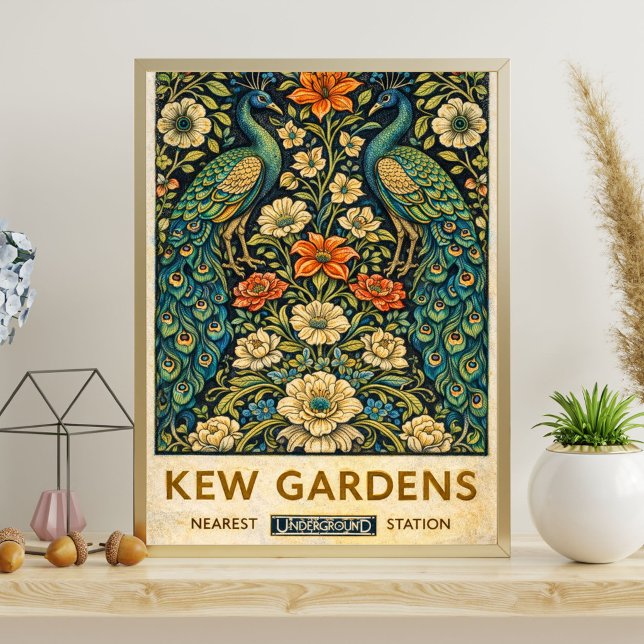 Affiche vintage paon de Kew Gardens (Créateur téléchargé)