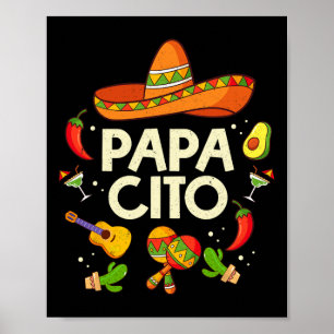 Affiche Vintage Papa Cito Cinco De Mayo Parti Mexicain