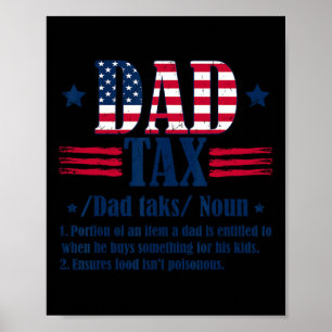 Affiche Vintage papa Définition de l'impôt Hommes Drôle Fê