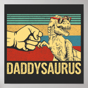 Affiche Vintage papa Saurus Trex Dinosaur papa Fête des pè