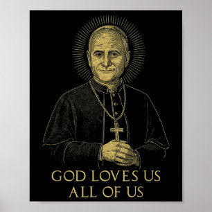 Affiche Vintage Pape Leo Xiv Halo Cross Habemus Papam Roma