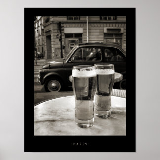 Affiche Vintage Paris Bistro Black and White Photography