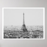 Vintage Paris Eiffel Tower Black White Photography