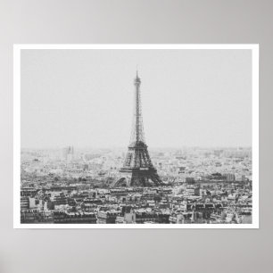 Affiche Vintage Paris Eiffel Tower Black White Photography