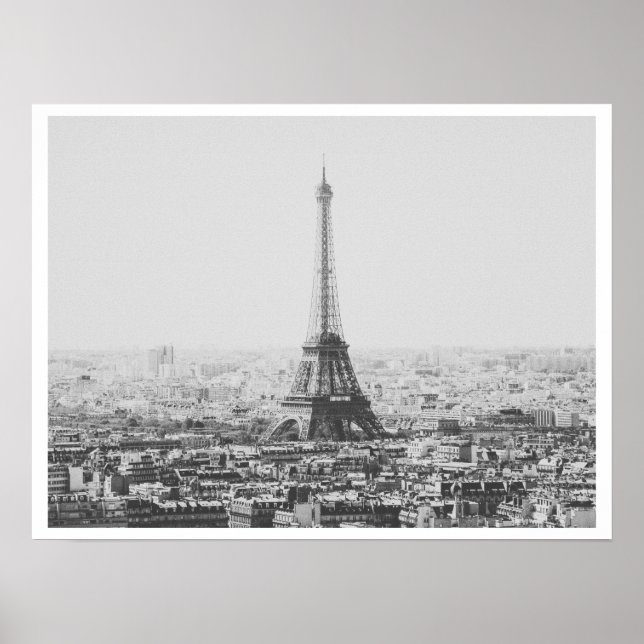 Affiche Vintage Paris Eiffel Tower Black White Photography (Devant)