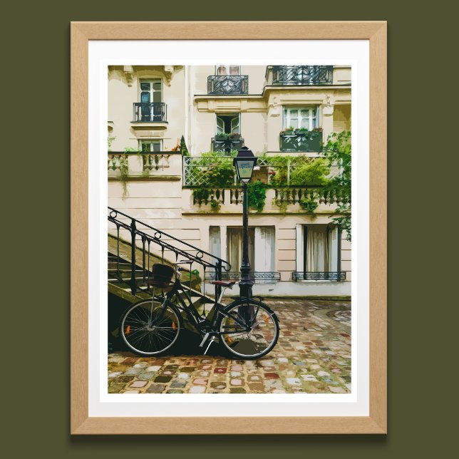 Affiche Vintage Parisien Street Bike Retro (Créateur téléchargé)