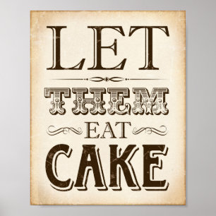 Affiche Vintage Party LAISSEZ-LES MANGER GÂTEAU SIGNE D'IM