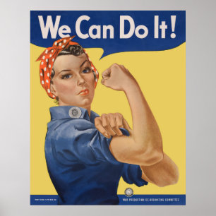 Affiche Vintage Patriotique Rosie le Riveter, Nous pouvons