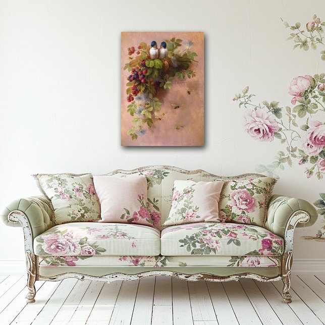 Affiche Vintage Paul-De-Longpre Oiseaux et abeilles (Créateur téléchargé)