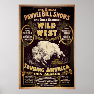 Affiche Vintage Pawnee Bill Wild West Show