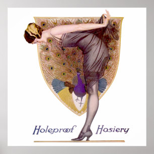 Affiche Vintage Peacock Femme Flapper Plutôt