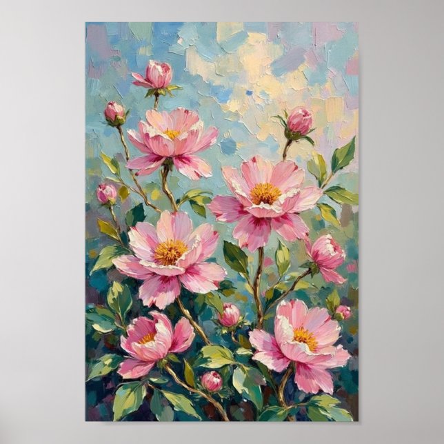 Affiche Vintage Peony Garden Floral Art (Devant)