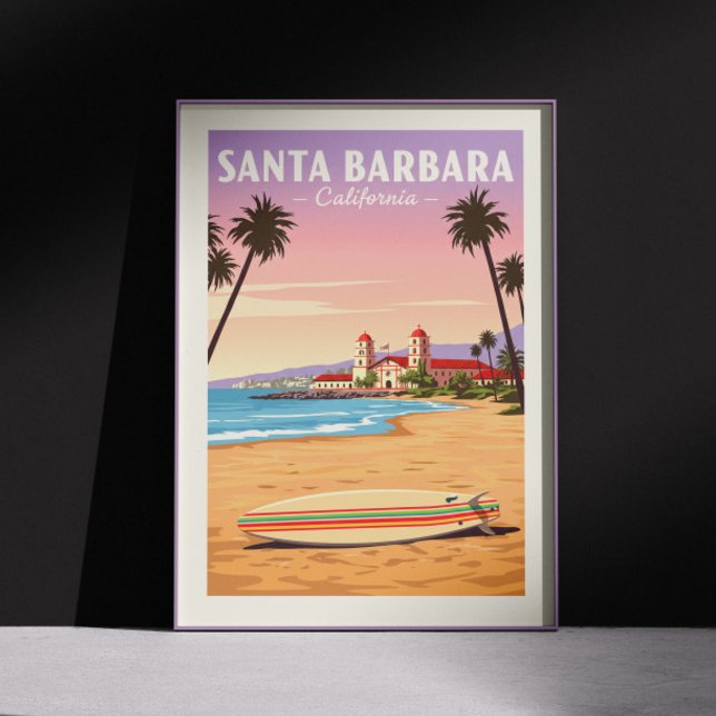 Affiche Vintage Père Noël Barbara Californie (Créateur téléchargé)