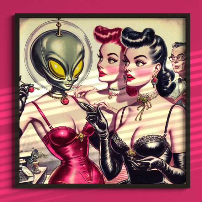 Affiche Vintage Petite Pâte Sci-Fi Girls (Créateur téléchargé)