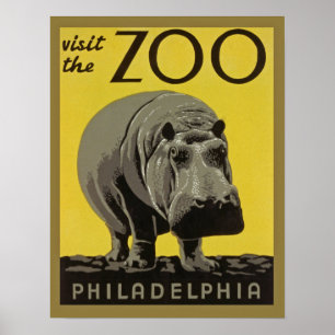 Affiche vintage Philadelphie de zoo avec