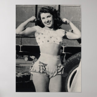 Affiche Vintage photo de fille en pin cirque