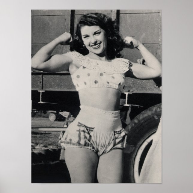 Affiche Vintage photo de fille en pin cirque (Devant)