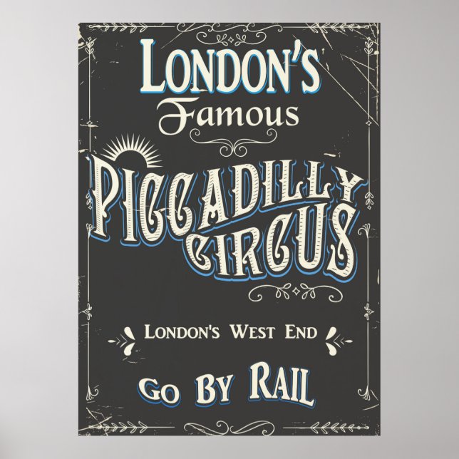 Affiche vintage Piccadilly Circus Londres (Devant)
