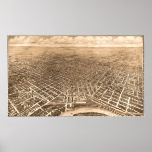 Affiche Vintage Pictorial Map of Montgomery