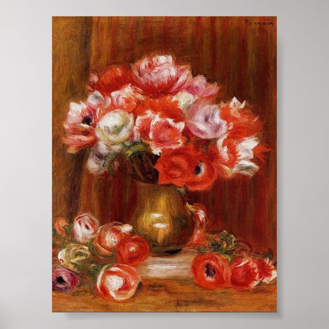 Affiche Vintage Pierre-Auguste Renoir Anemones (Devant)