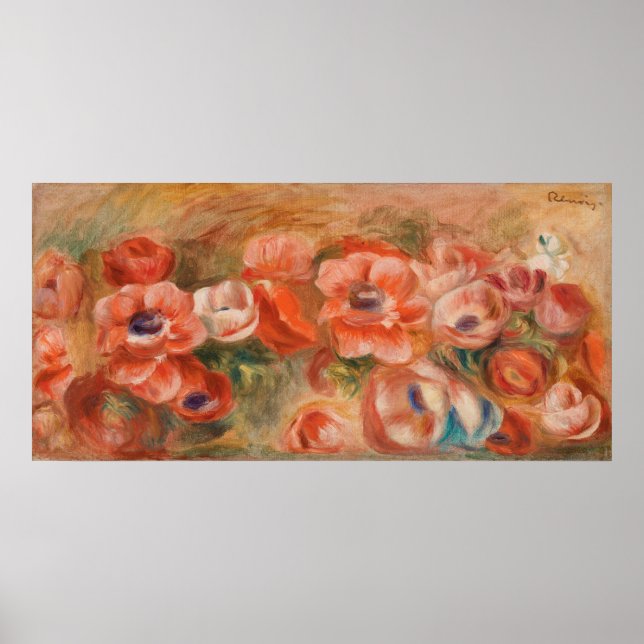 Affiche Vintage Pierre Auguste Renoir bleu rose (Devant)