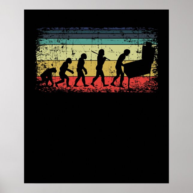 Affiche Vintage Pinball Evolution Pinball Player Retro (Devant)