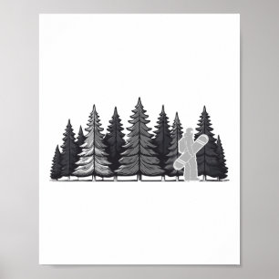 Affiche Vintage Pine Tree Snowboard - Cool Snowboard