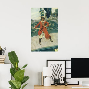 Affiche Vintage Pirates, capitaine Keitt par Howard Pyle