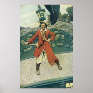 Affiche Vintage Pirates, capitaine Keitt par Howard Pyle