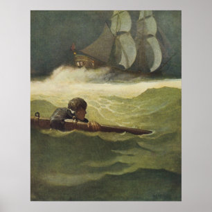 Affiche Vintage Pirates, Wreck of the Covenant by NC Wyeth