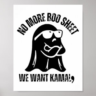 Affiche Vintage Plus De Boo Sheet We Want Kamala Halloween