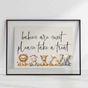 Affiche Vintage Plush Nursery Animaux Baby shower Favorise