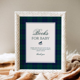 Affiche Vintage Polo Rocking Horse Plaid Livres pour bébé