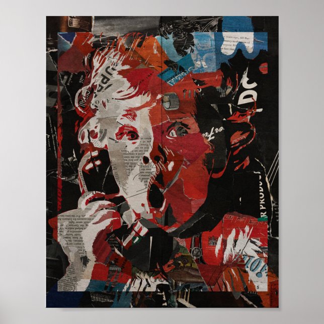 Affiche Vintage Pop Art Portrait baby call (Devant)