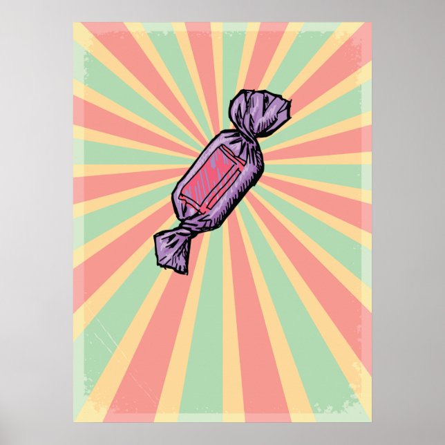 Affiche Vintage Pop Art Wrapped Candy (Devant)