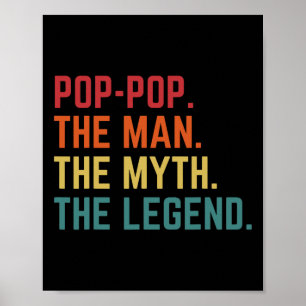 Affiche Vintage Pop-pop Homme Mythe Légende Papa Père gran