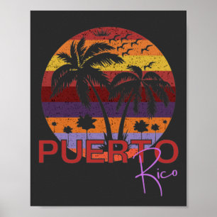Affiche Vintage Porto Rico Summer Beach