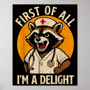 Affiche Vintage Première D'une Délicieuse Infirmière Raton