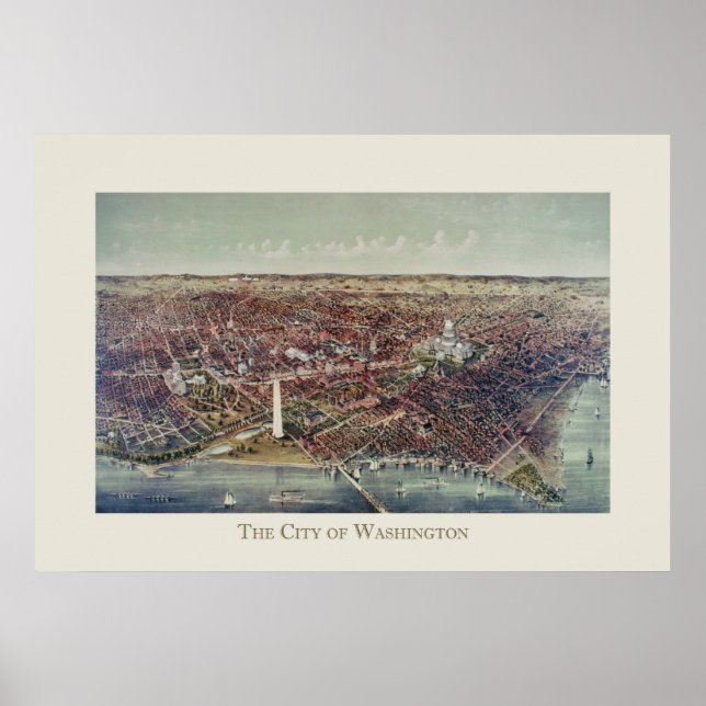 Affiche Vintage Print of Washington, D.C. (Devant)