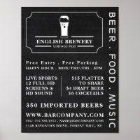 Vintage Pub Chalkboard, Pub / Brasserie Publicité
