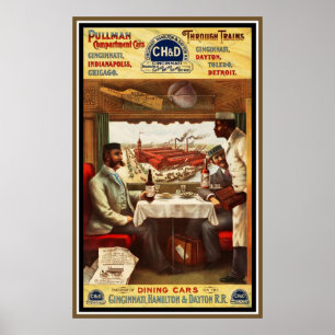Affiche vintage Pullman Train Dining Cars