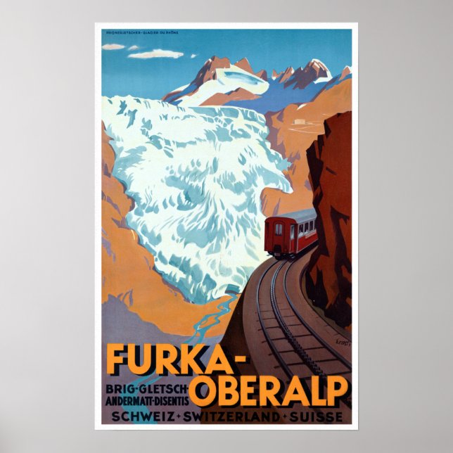 Affiche Vintage Railroad Suisse Alpes (Devant)