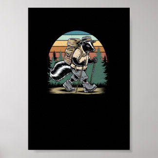 Affiche Vintage Randonneur Mouffette Aventure de Randonné