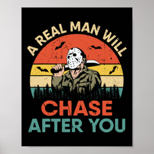 Affiche Vintage Real Man Poursuivra Après Vous Halloween C