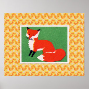 Affiche Vintage Red Fox Print