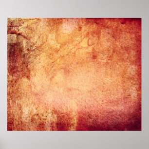 Affiche Vintage red yellow orange retro