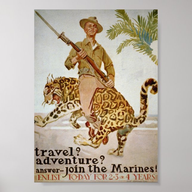 Affiche vintage rejoignez les Marines (Devant)
