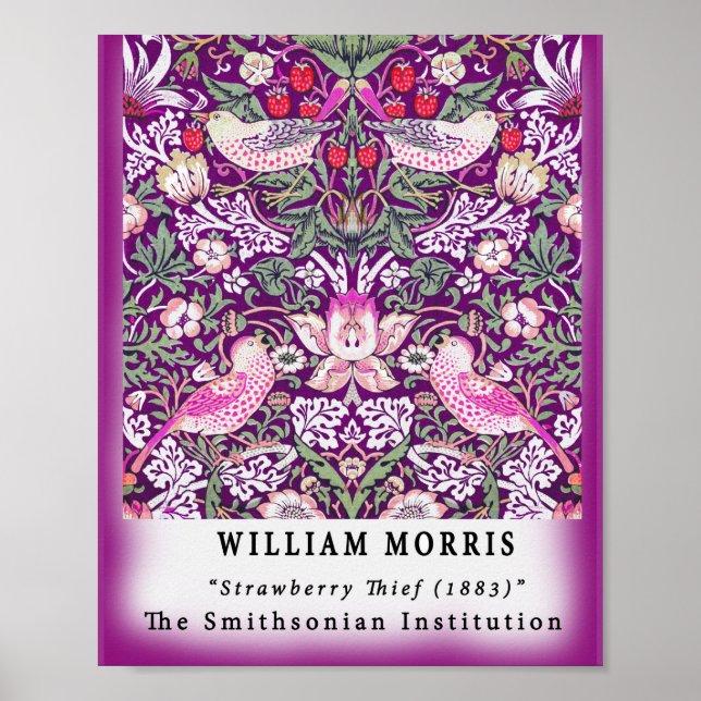 Affiche Vintage Remix William Morris Strawberry Thief (Devant)