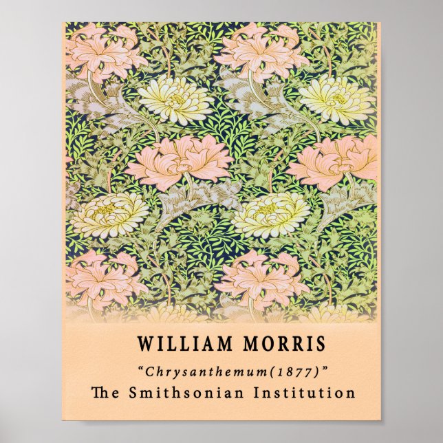 Affiche Vintage Remixe William Morris Chrysanthemum (Devant)